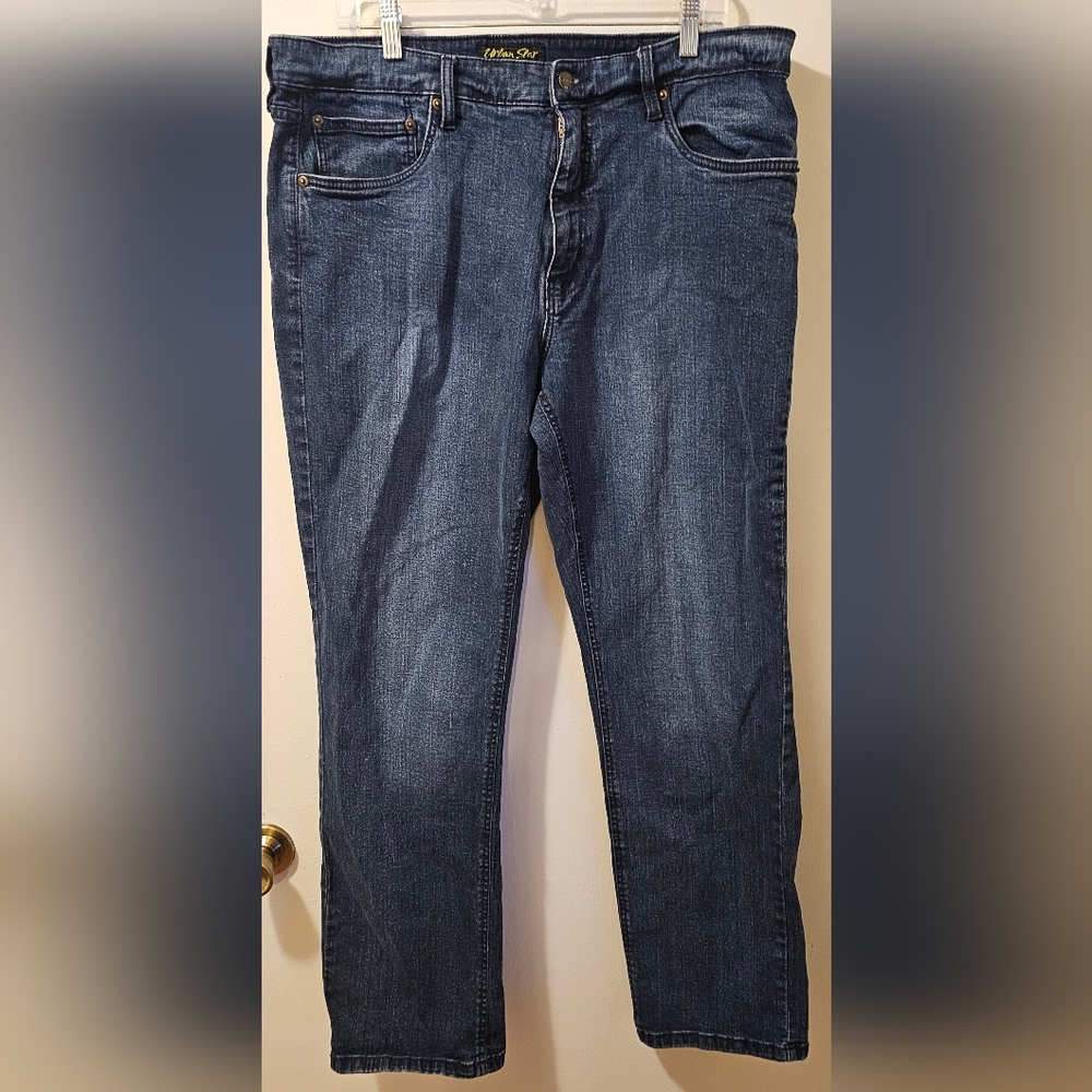 Urban Star Blue Denim Straight Leg Jeans Men's Size 38x29 Fits 38x32